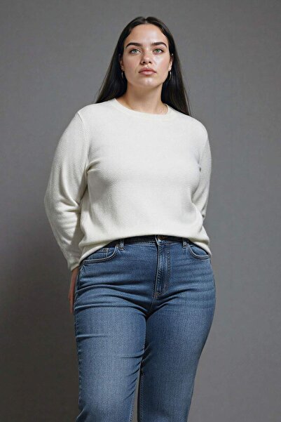 DeFacto Regular Fit Soft Textured Crew Neck Basic Plain Strickpullover I6913az24wn