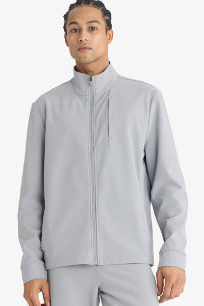 DeFacto Defactofit Standard Fit Stand Collar Zippered Sweatshirt F7635Ax25Au