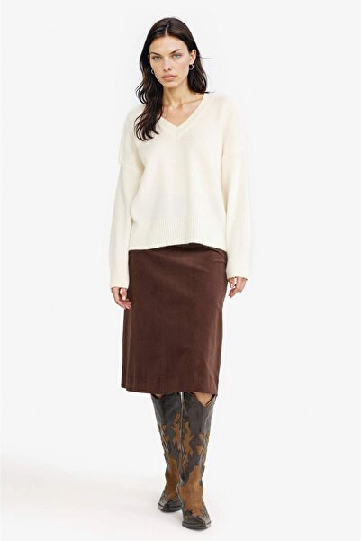 DeFacto Oversize Wide Fit V-Neck Knitwear Sweater G2957Ax25Au