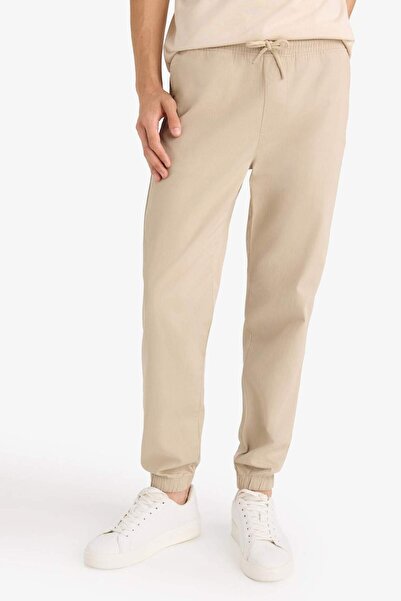 DeFacto Παντελόνι Gabardine με κορδόνια μέσης 100% βαμβακερό Jogger Slim Fit D8607AX25SP