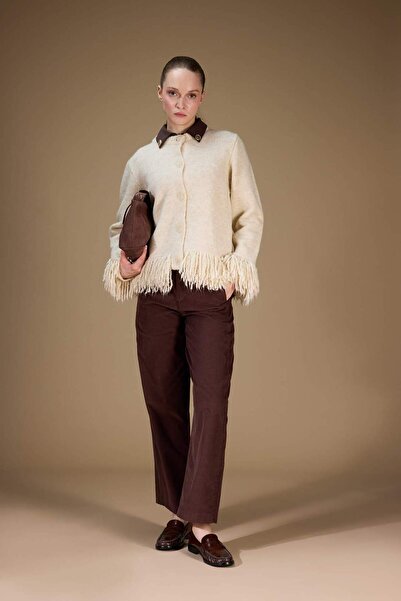 DeFacto Πλεκτή ζακέτα με κουμπιά και φούντες με κανονική εφαρμογή G3173AX25WN