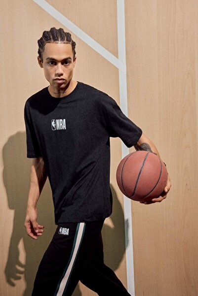 DeFacto Μπλουζάκι με κοντό μανίκι DeFactoFit NBA Wordmark Crew Neck με τύπωμα G3645AX25AU