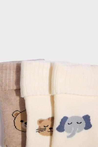 DeFacto Момчешки дълги памучни чорапи с неплъзгаща се подметка, 3 чифта F6714A5NS