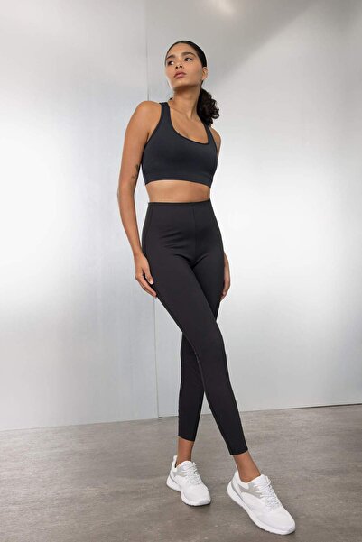 DeFacto DefactoFit černé vysoký pas obepínající stahovací pružné prémiové sportovní legíny C9191AX25SP