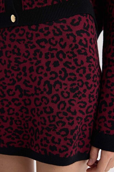 DeFacto A Kesim Леопардовий візерунок Міні трикотажна спідниця D8516AX24WN