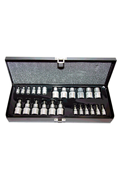 NTTolls Ncset1412E 25 Pieces. 1/4&1/2 Cr-V Torx and E Type Torx Socket Set