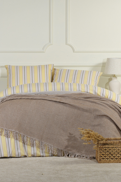 Elart Κουβέρτα Carlos Διπλή Βάφλα (200x220 εκ.) Μπεζ