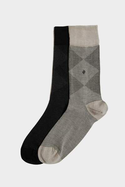 DeFacto Men's Seamless 2-Piece Premium Long Socks with Heat Regulator E7860Axns