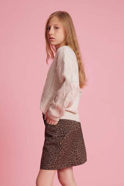 DeFacto Girl's Loose Fit Crew Neck Knitwear Sweater G3063A825Au