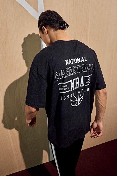 DeFacto Μπλουζάκι με κοντό μανίκι DeFactoFit NBA Wordmark Crew Neck με τύπωμα G3645AX25AU