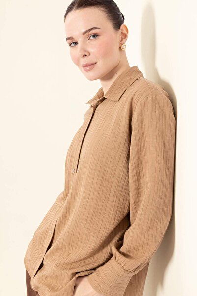 DeFacto Regular Fit Basic μονόχρωμο μακρυμάνικο πουκάμισο τουνίκ E1628AX25SP