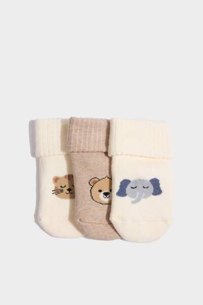 DeFacto Момчешки дълги памучни чорапи с неплъзгаща се подметка, 3 чифта F6714A5NS