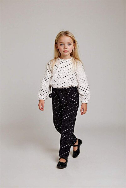 DeFacto Παντελόνι για κοριτσάκι με φαρδύ πόδι με πουά ίσιο πόδι G3655A525AU