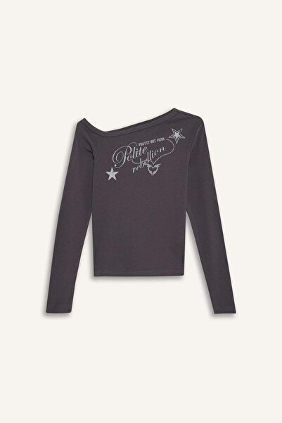 DeFacto Coool Fitted Open Shoulder Ribbed Camisole Long Sleeve T-Shirt G1230Ax25Au