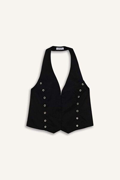 DeFacto Halter Neck Eyelet Detailed Gabardine Vest G2453Ax25Au