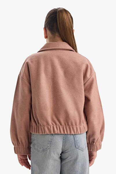 DeFacto Girl's Polo Neck Zippered Cashmere Jacket G3702A825Wn