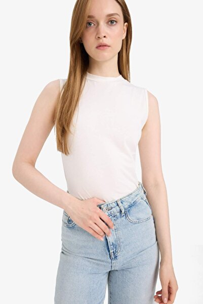 DeFacto Ärmelloses Basic-T-Shirt mit Rundhalsausschnitt, Tunika D4894ax24wn