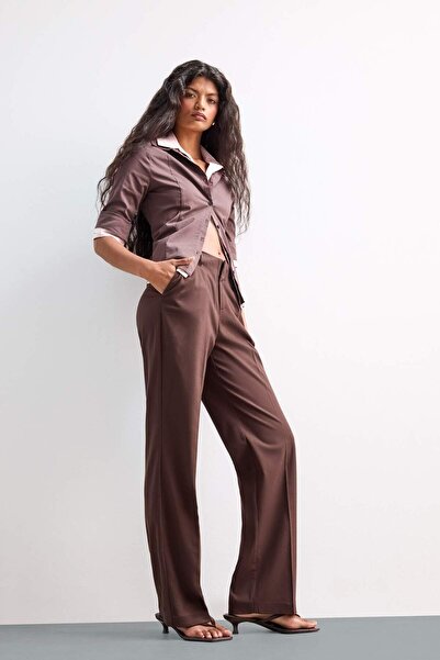 DeFacto Straight Fit Pocket Detail Regular Waist Straight Leg Trousers F7380Ax25Au