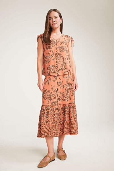 DeFacto Πουκάμισο με κοντό μανίκι με στάμπα με λαιμόκοψη σε σχήμα V F0987AX25SM