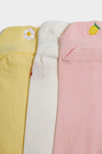 DeFacto Girl's 3-Piece Cotton Booties Socks F9500A8Ns