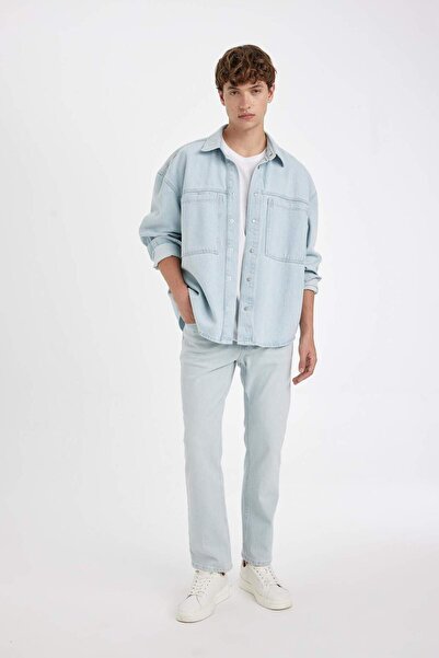 DeFacto Серхіо Regular Fit Нормальний крій Нормальний пояс Прямі штанини Джинси B3107AX24AU