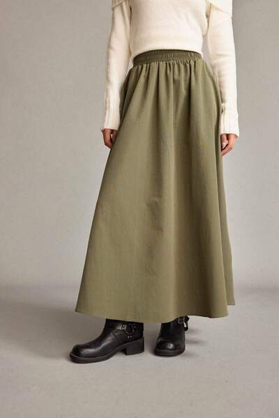 DeFacto Μάξι φούστα με ελαστική μέση τσέπη F7897AX25SM