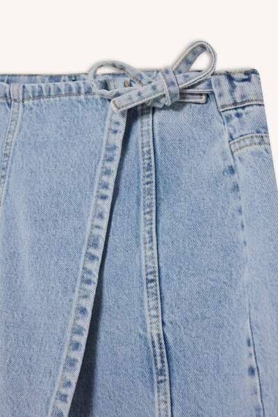 DeFacto Girls' Cotton Jean Shorts Skirt E5358A825Au