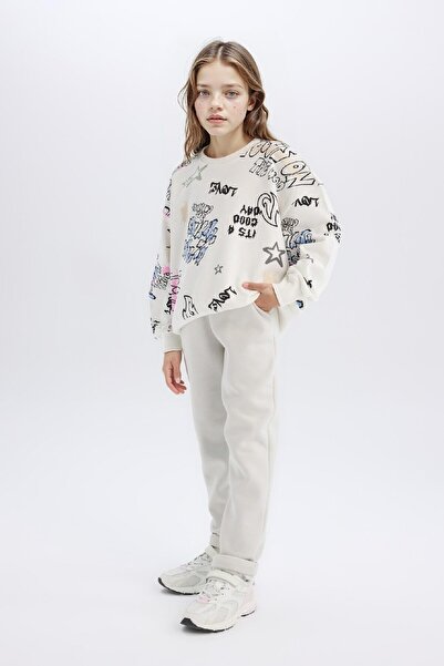 DeFacto Dívčí tepláky s elastickým pasem v mrkvovém střihu - Carrot Fit D3203A824WN