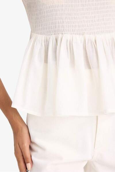 DeFacto Bluse mit quadratischem Ausschnitt und dickem Träger aus Crinkle-Gipeli-Viskose F3620AX25SM