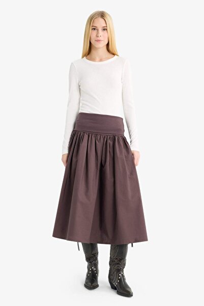 DeFacto Coool A-Line ψηλόμεση ποπλίνα μίντι φούστα F7993AX25AU