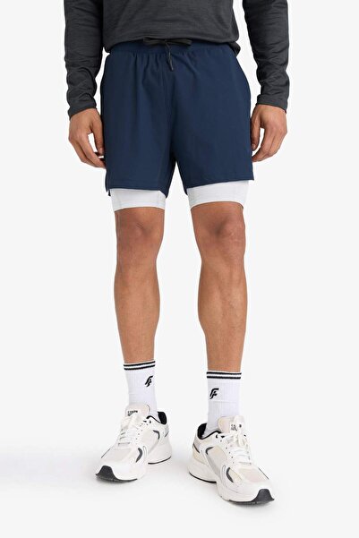 DeFacto Defactofit Slim Fit Tight Fit Sportsman's Short Leg Shorts with Inner Leggings E9365Ax25Au