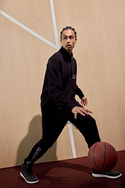 DeFacto Φούτερ με φερμουάρ DeFactoFit NBA Chicago Bulls oversized φαρδιά εφαρμογή ψηλός λαιμός F9813AX25AU