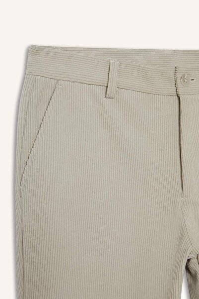 DeFacto Tailored Regular Fit Straight Leg Corded Fabric Velvet Trousers F0462Ax25Wn
