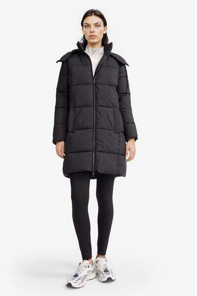 DeFacto Wasserdichter, normal geschnittener, langer Mantel mit Kapuze und Reißverschluss E8703AX25WN