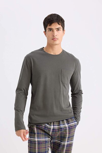 DeFacto Σετ πιτζάμες με μακρυμάνικο φανελένιο κανονική εφαρμογή B2450AX23WN