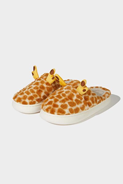 DeFacto Women's Giraffe Themed Flat Sole House Slippers F1547Ax25Wn
