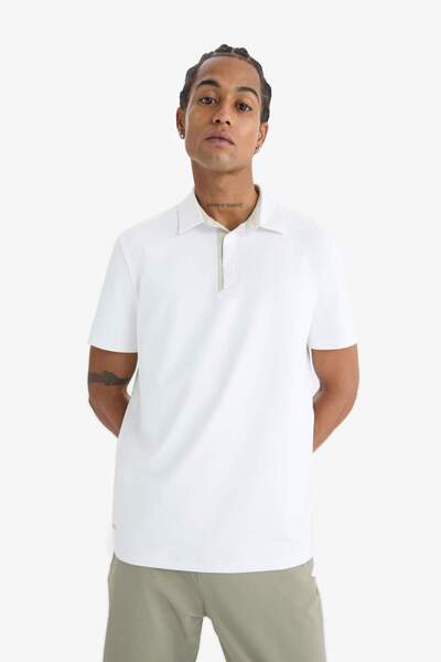 DeFacto DeFactoFit Stretchy Fabric Standard Fit Polo Collar Sportsman κοντομάνικο μπλουζάκι D9240AX25SP