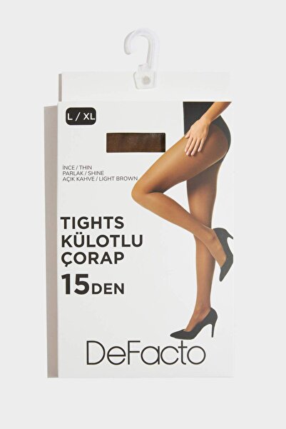 DeFacto Women's Light Brown 15 Denier Pantyhose B5871Axns