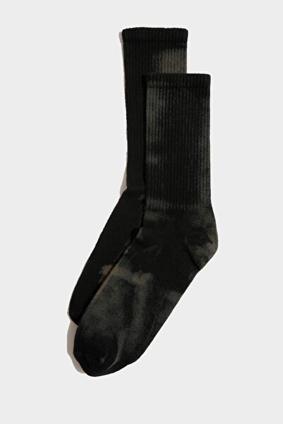 DeFacto Men's Seamless Tie-Dye Combed Cotton Premium Long Tennis Socks E7864Axns