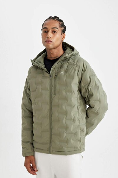 DeFacto Εφαρμόστε αδιάβροχο παλτό με κουκούλα και φερμουάρ - C6052ax24au