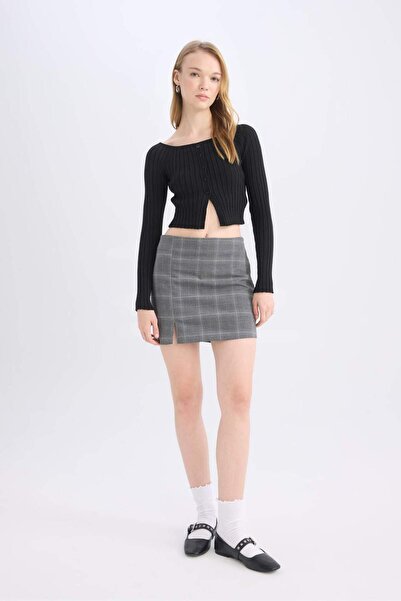 DeFacto Coool Printed High Waist Mini Skirt E1810Ax24Wn