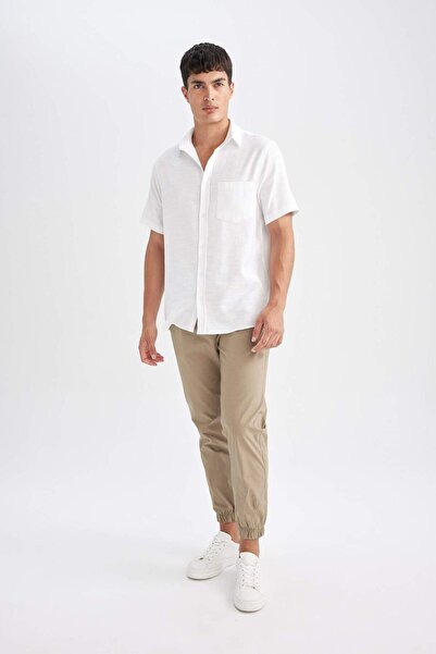 DeFacto Basic Cotton Jogger Pants - ίσια μέση, τσέπες με κορδόνια, ελαστικό πόδι D7782ax24au