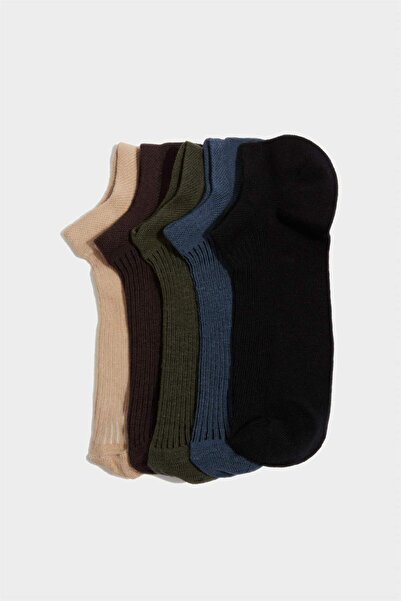 DeFacto 5-teilige Sneaker-Socken aus Baumwolle für Herren F5326AXNS