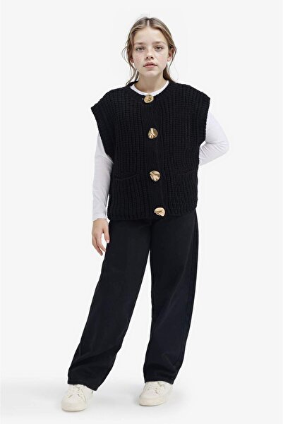 DeFacto Girl's Crew Neck Buttoned Sweater G1625A825Au