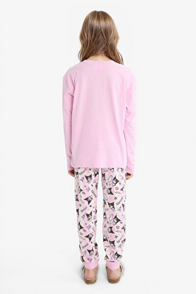 DeFacto Kuromi-Pyjama-Set für Mädchen, langärmliges Oberteil, langer Unterteil, F7358A825AU