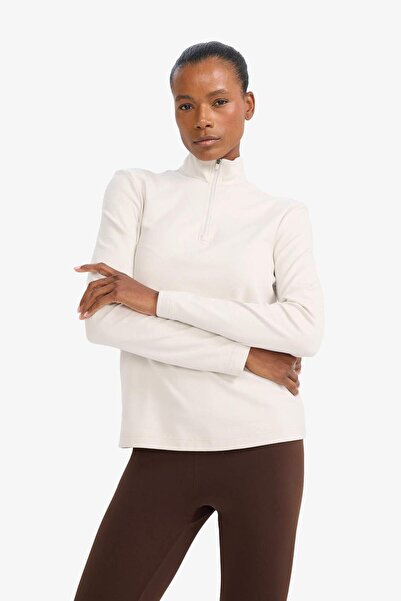 DeFacto Defactofit Standard Fit Mock Neck Zippered Sportsman Sweatshirt F1687Ax25Wn