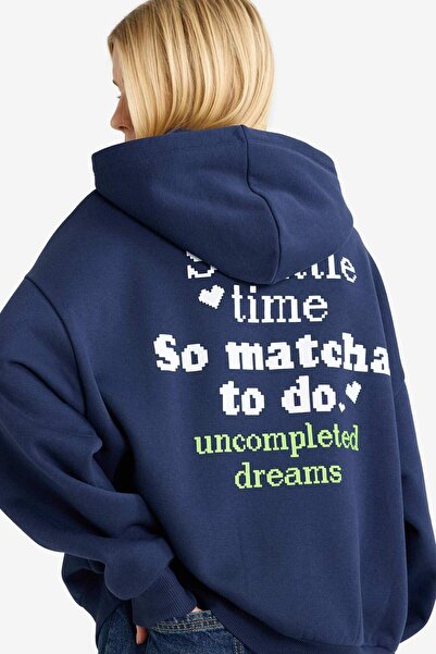 DeFacto Coool Overshirt Fit Kapuzen-Sweatshirt aus bedrucktem, dickem Stoff G0179AX25WN