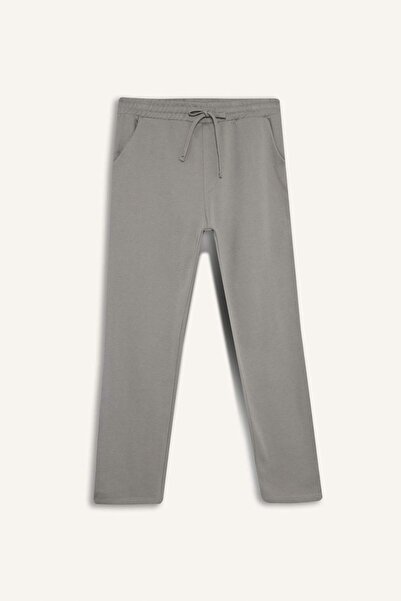 DeFacto Regular Fit Παντελόνι με κορδόνια μέσης με τσέπες ίσιο παχύ παντελόνι D7836AX25AU