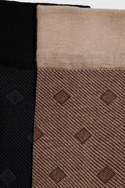 DeFacto Men's Seamless 2-Piece Mercerized Cotton Premium Long Socks E7861Axns