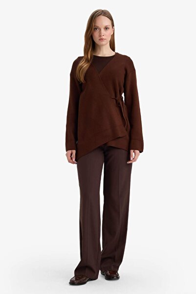 DeFacto Regular Fit V Neck Tie Detail Knitwear Cardigan G3747Ax25Wn